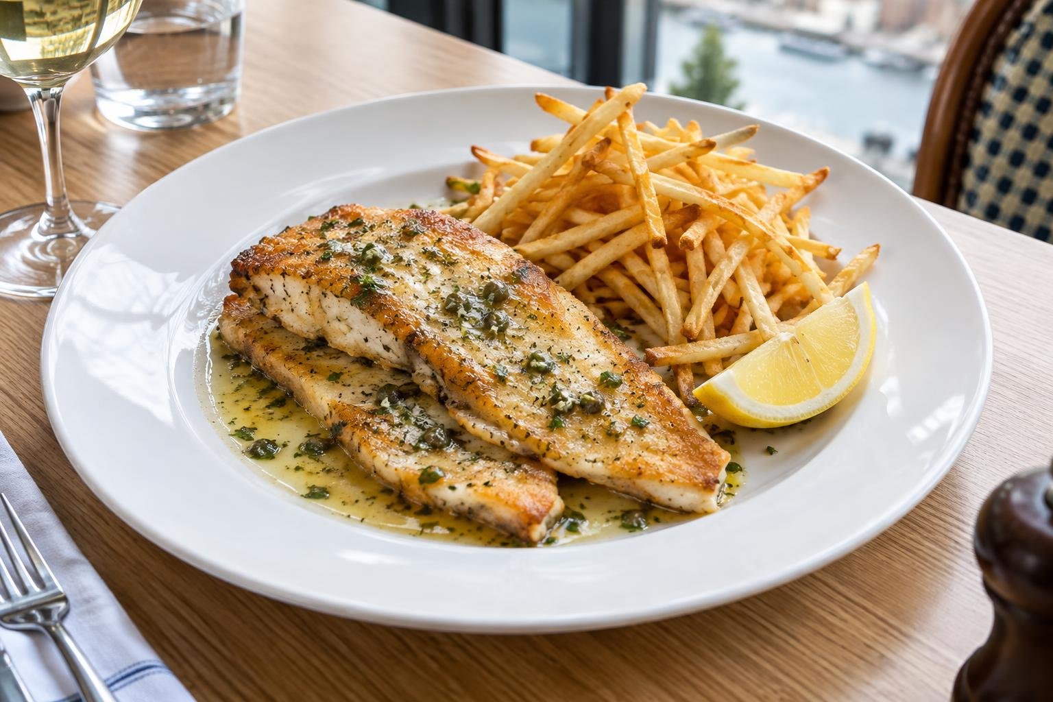 Perch fillets with fries